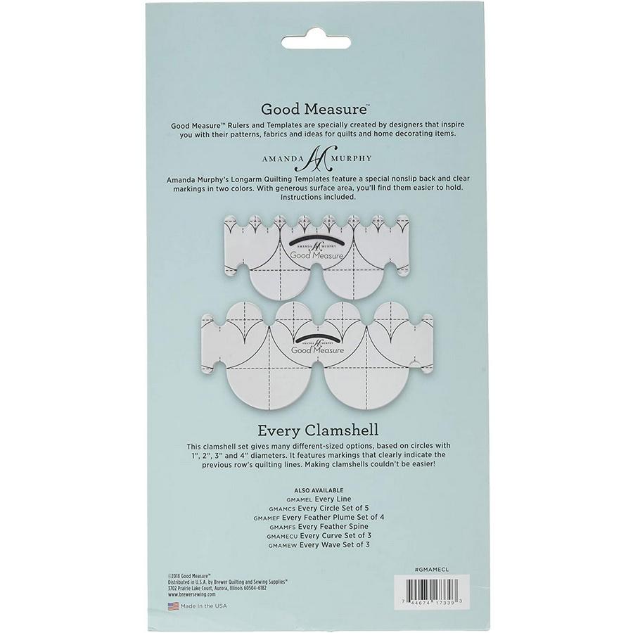 Good Measure Every Clamshell Quilting Template Ruler 2 PC Set - Sewingmachinesplus.com