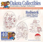 Dakota Collectibles Redwork Embroidery Designs 970314 embroidery software with 40 designs for a 5x7 sewing field.