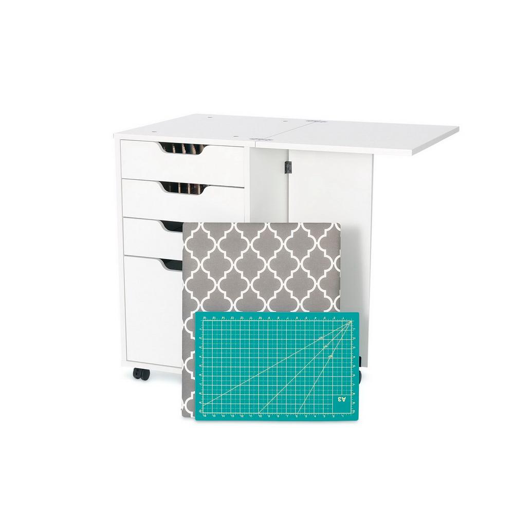 Kangaroo Sewing Furniture Bandicoot 2 Cabinet White Ash b8211 Studio Set With Kiwi Storage Cabinet - Sewingmachinesplus.com