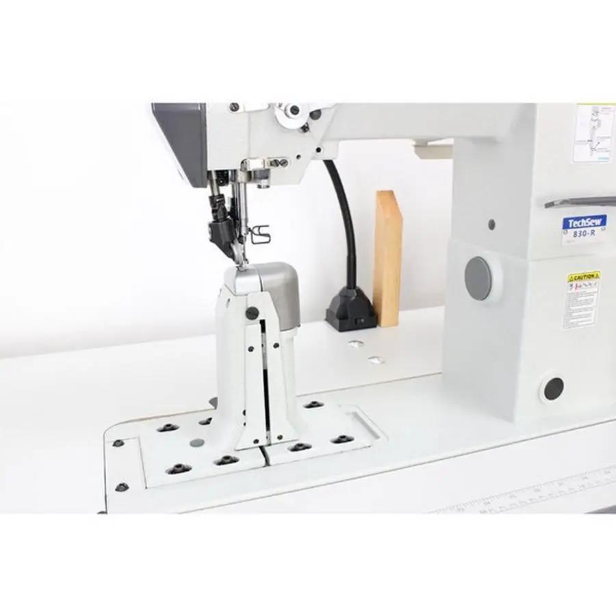 Techsew 830 - R Post Bed Top and Bottom Roller Feed Industrial Sewing Machine with Assembled Table and Motor - Sewingmachinesplus.com