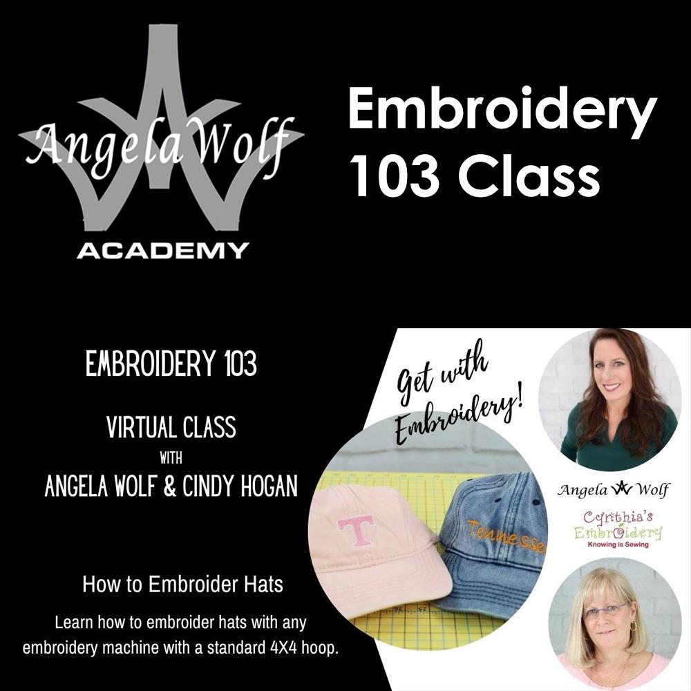 Angela Wolf Academy Embroidery 103 Class - Sewingmachinesplus.com