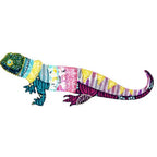 Anita Goodesign Blanket Stitch Animals sewing pattern, colorful patchwork lizard design