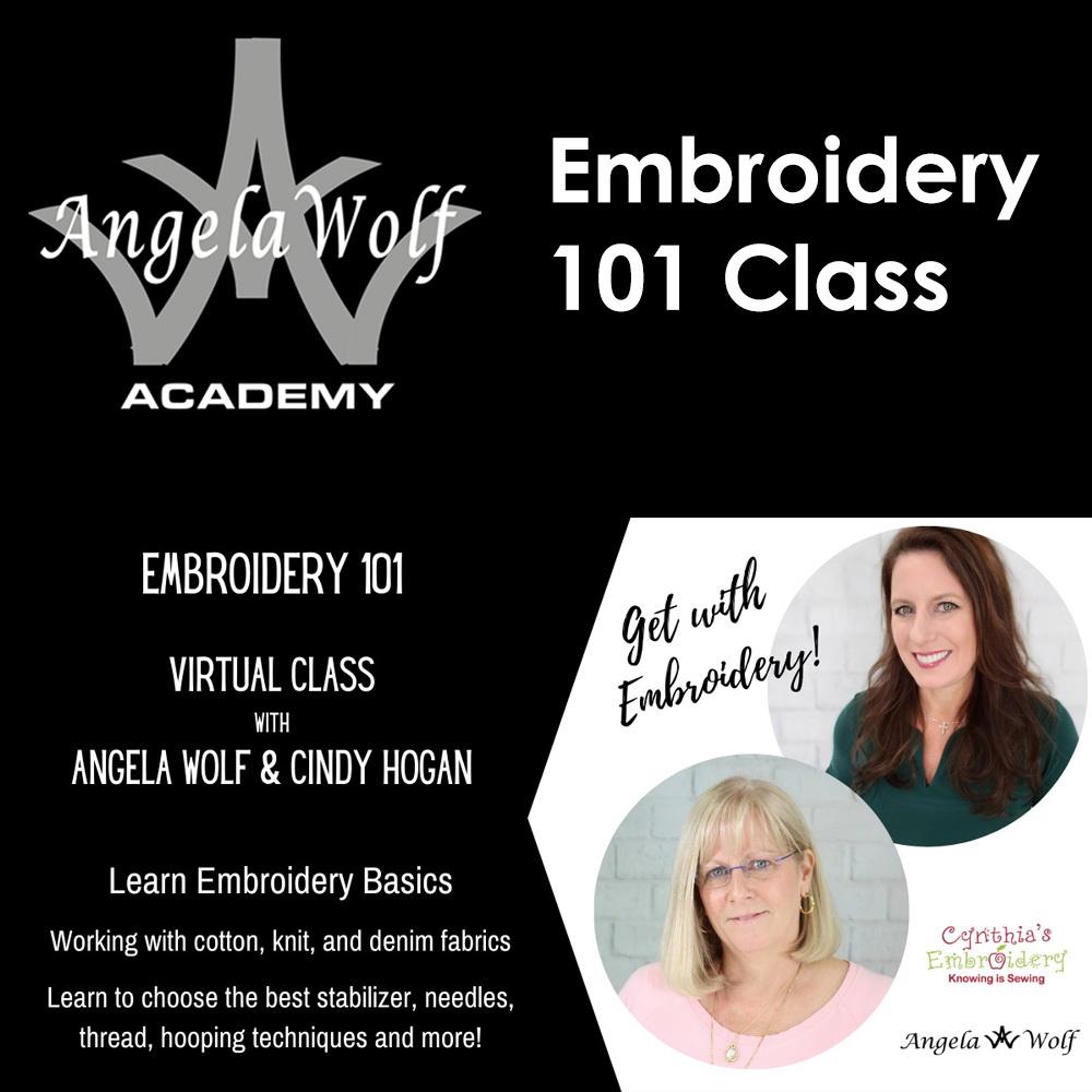 Angela Wolf Academy Embroidery 101 Class - Sewingmachinesplus.com