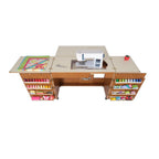 Arrow 98700 Bertha Sewing Cabinet for large machines - Oak Finish