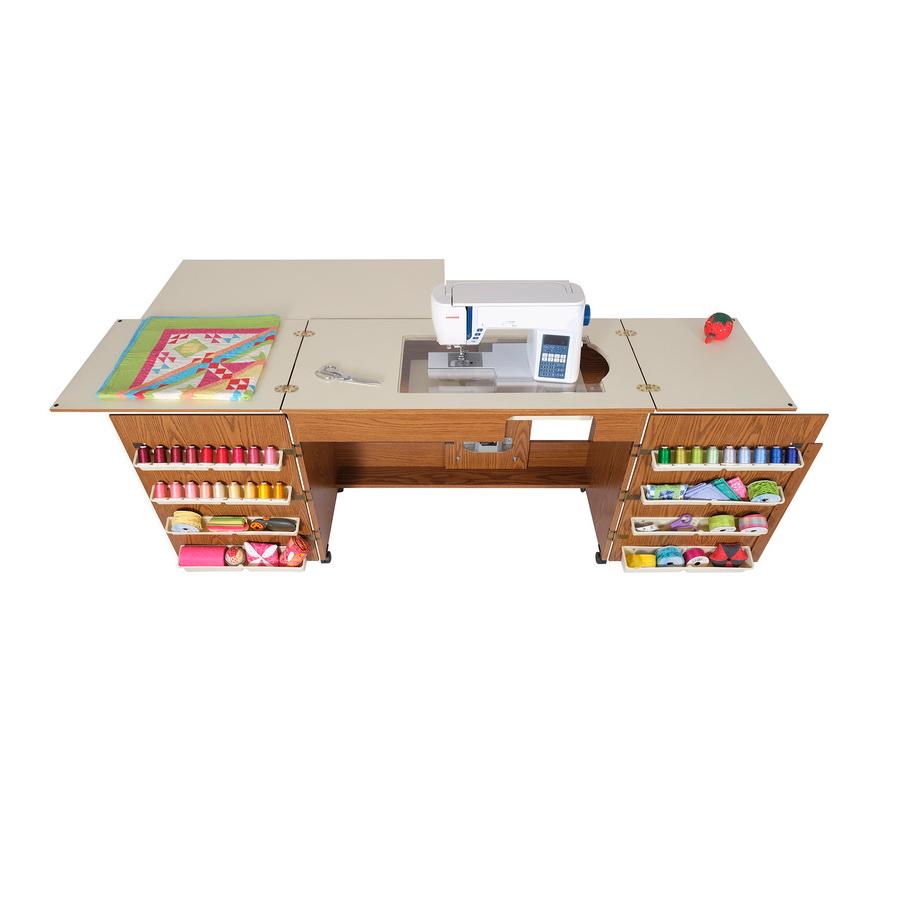 Arrow 98700 Bertha Sewing Cabinet for large machines - Oak Finish