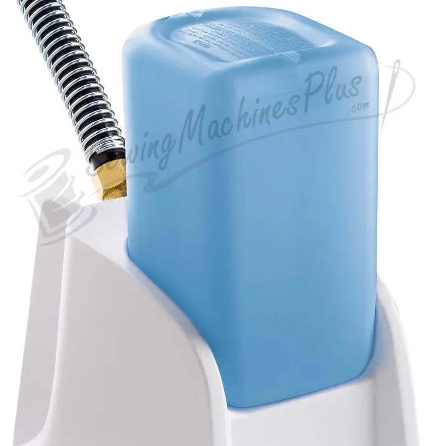 Reliable Vivio 150GC garment steamer with blue water tank and white base