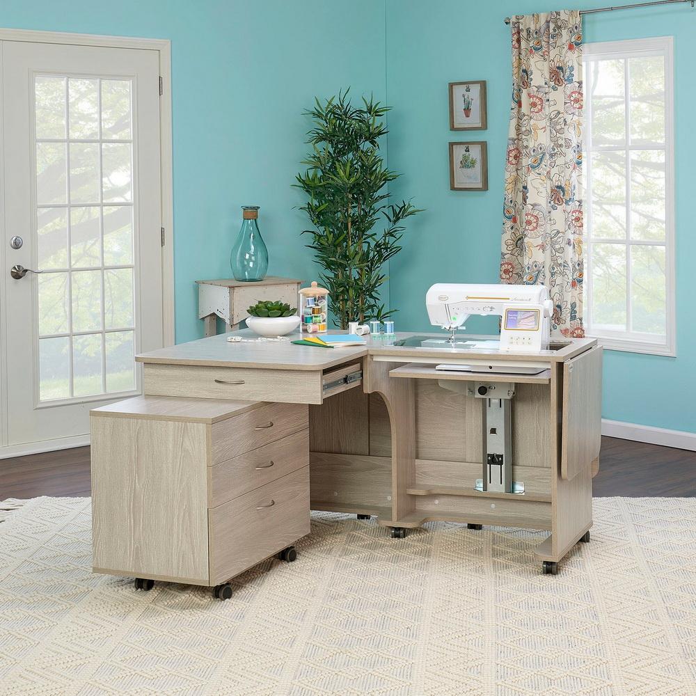 Koala Quilters Vision Cabinet With Caddie - Grey Oak Q-G001