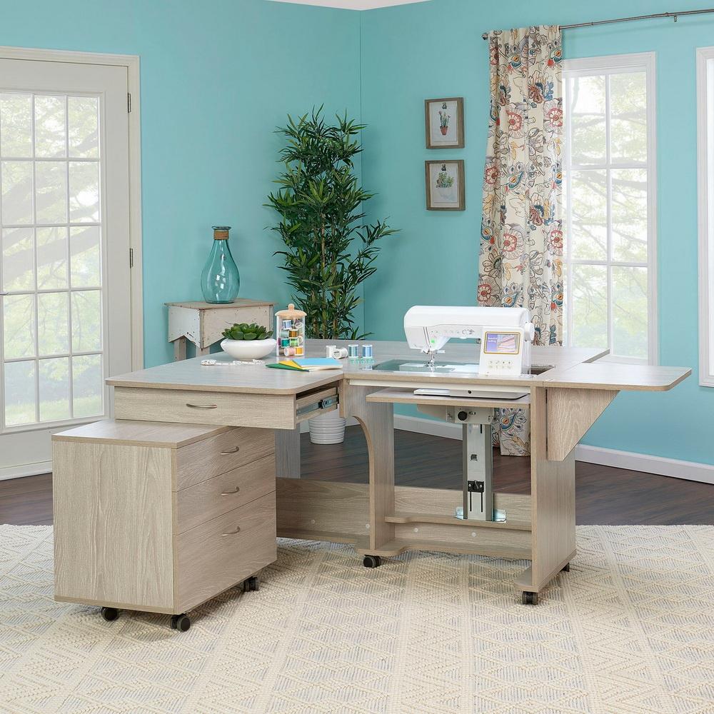 Koala Quilters Vision Cabinet With Caddie - Grey Oak Q-G001