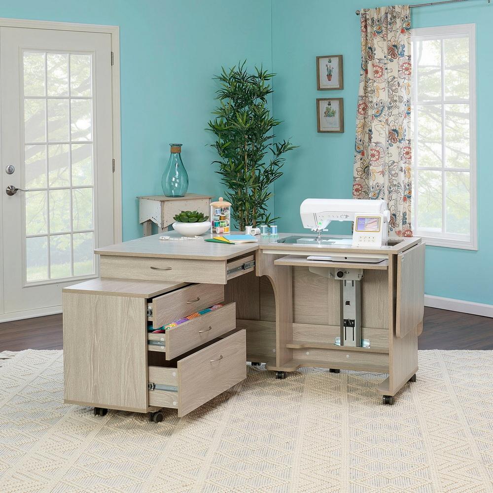 Koala Quilters Vision Cabinet With Caddie - Grey Oak Q-G001