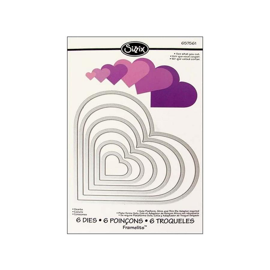 Sizzix Framelits Dies Hearts - Sewingmachinesplus.com