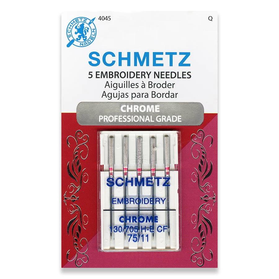 Schmetz 75/11 Chrome Embroidery Needles - 5 PK. (9436) - Sewingmachinesplus.com