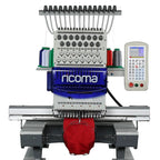 RiCOMA 1501PT blue 15-needle single-head embroidery machine with stand and control panel
