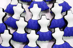DIME embroidery accessories: multiple purple dress-form embellishments with white busts and black trim