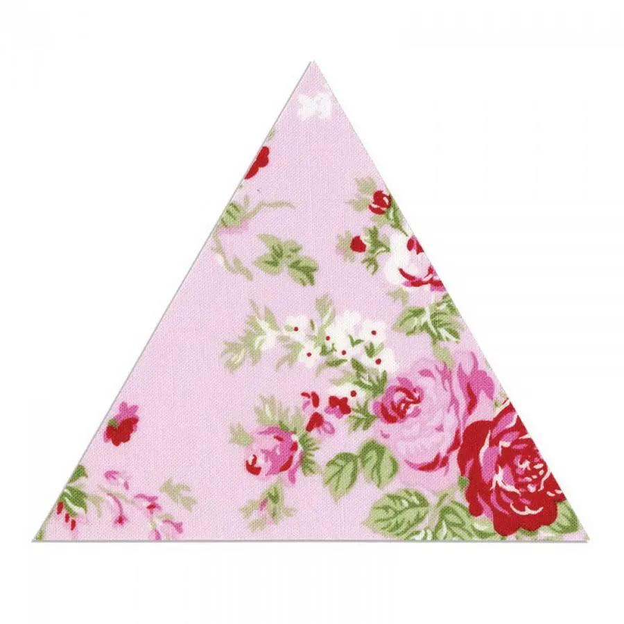 Sizzix Bigz L Die triangle with pink floral pattern; equilateral 4 3/4 in x 5 1/2 in