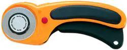 Olfa Ergo Rotary Cutter 45mm RTY-2EG with orange body and black ergonomic handle