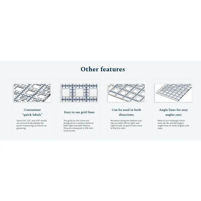 Grace TrueCut 6.5x6.5 quilting ruler by Grace Frame Co