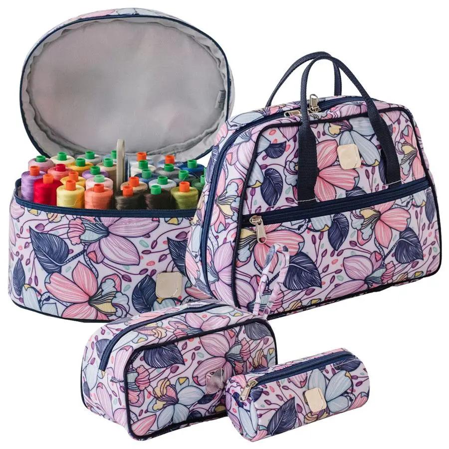 Bluefig Quilters Bee Bundle 2: Thread Carrier, Zipper Bag, Wrist Bag and Satchel Bag - Maisy - Sewingmachinesplus.com