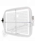 Sew Tech Hoop B embroidery hoop, 5.5 x 7.92 in, white plastic frame with grid markings