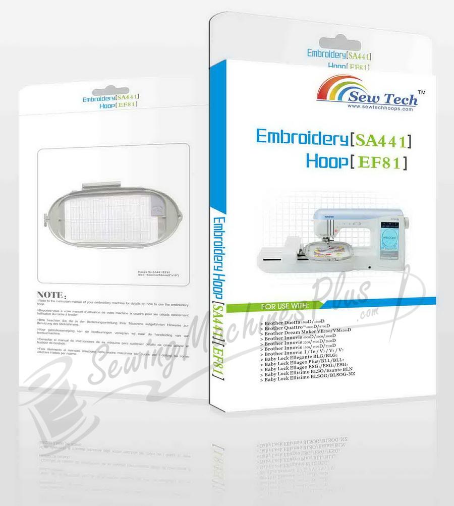 X-Large Embroidery Hoop 6" x 10" (160x260mm) - Brother (SA441), Baby Lock (EF81)