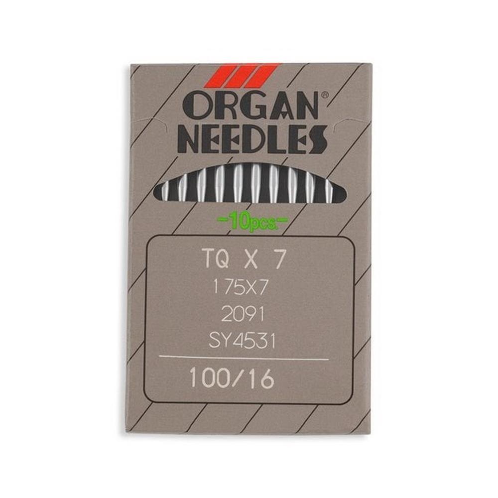 Organ Regular Point Button Industrial Machine Needles - Size 16 - TQx1, 175x1, 1985, SY2851 - 10/Pack
