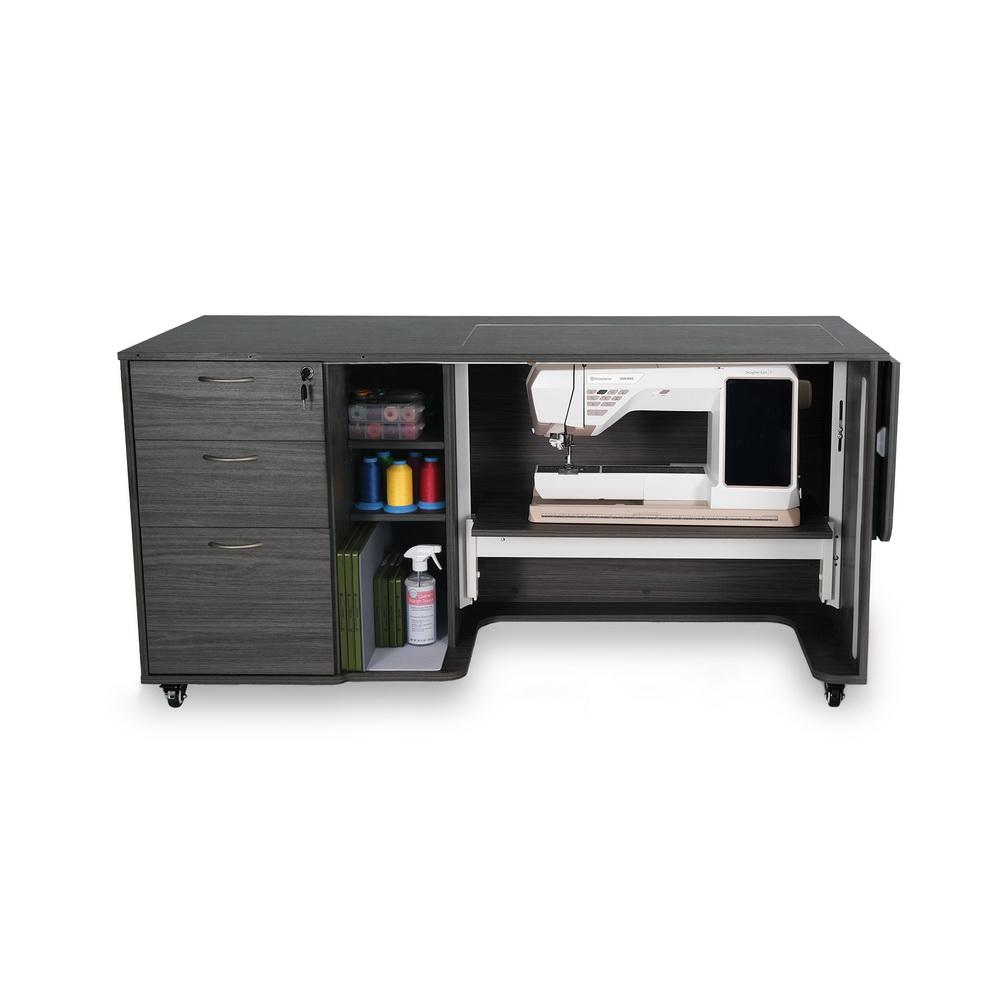Sydney Lite XL Sewing Cabinet Hydraulic Lift, Multiple Finishes Available - Sewingmachinesplus.com