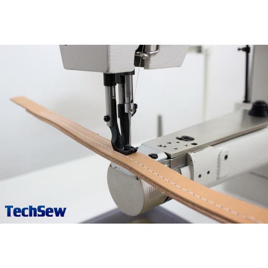 Techsew 2600 Narrow Cylinder Large Bobbin Compound Feed Industrial Sewing Machine with Assembled Table and Motor - Sewingmachinesplus.com