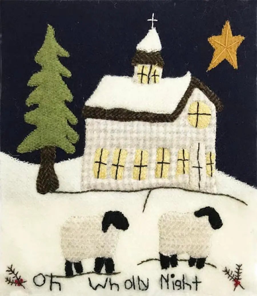 Quilter's Paradise Simply Sheep December Pre - Cut Wool Kit - Sewingmachinesplus.com