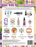 Wine With Me Embroidery CD w/SVG - Designs by Hope Yoder
