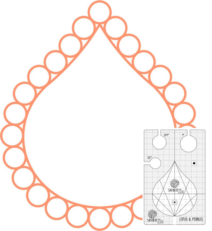 Sariditty 2 Piece Lotus and Pebbles Ruler Set - Sewingmachinesplus.com