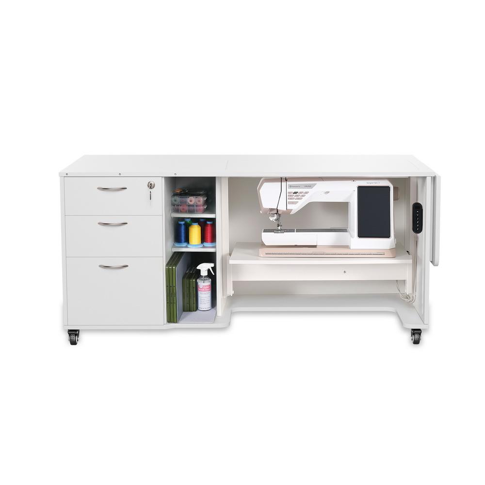 Sydney Lite Sewing Cabinet Electric Lift, Multiple Finishes Available - Sewingmachinesplus.com