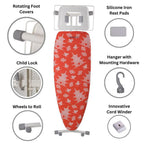 ironMATIK Space Surfer Premium Ironing Board in Pagoda Orange - Sewingmachinesplus.com