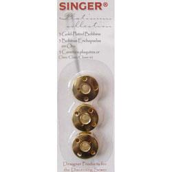 Singer Class 66 Platinum Collection Gold Plated Bobbins 3 Pack
