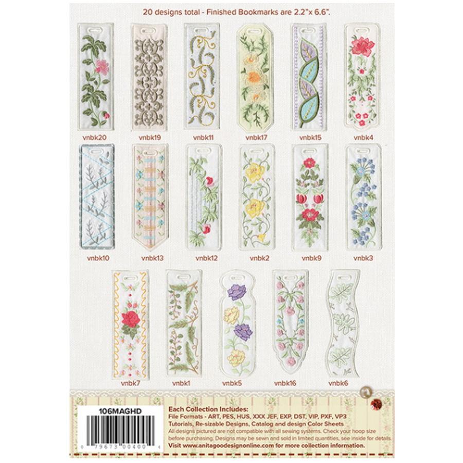 Anita Goodesign Mini Vintage Bookmarks Design Pack - 20 Designs (106maghd)