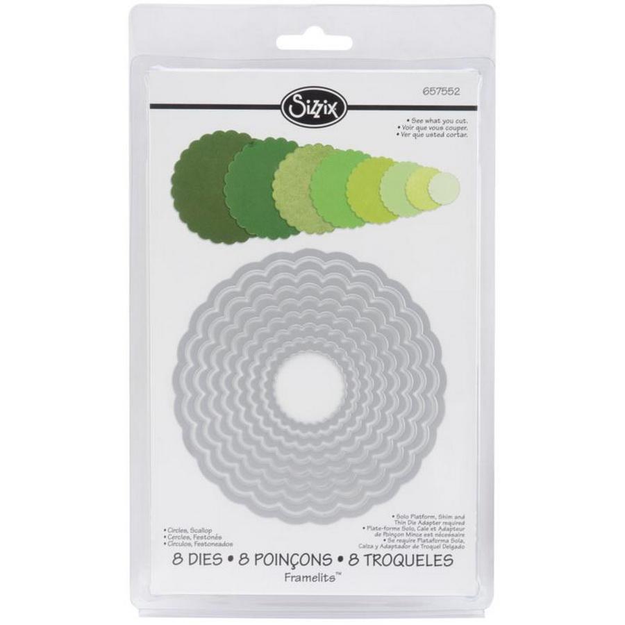 Sizzix Framelits Dies Circles, Scallop - Sewingmachinesplus.com