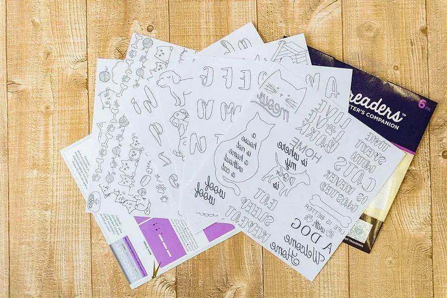 Threaders Embroidery Transfer Sheets – Pets, clear pet-themed transfer sheets by Threaders