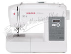 Singer 6199 Brilliance electronic sewing machine, white with digital display panel.