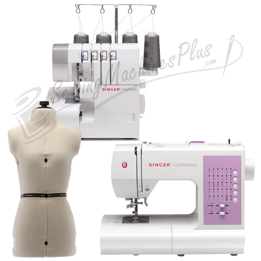 Singer 7463 & 14CG754 Serger with Dress Form Combo