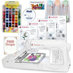 Singer XL-420 Futura embroidery machine in white with bonus package and accessories
