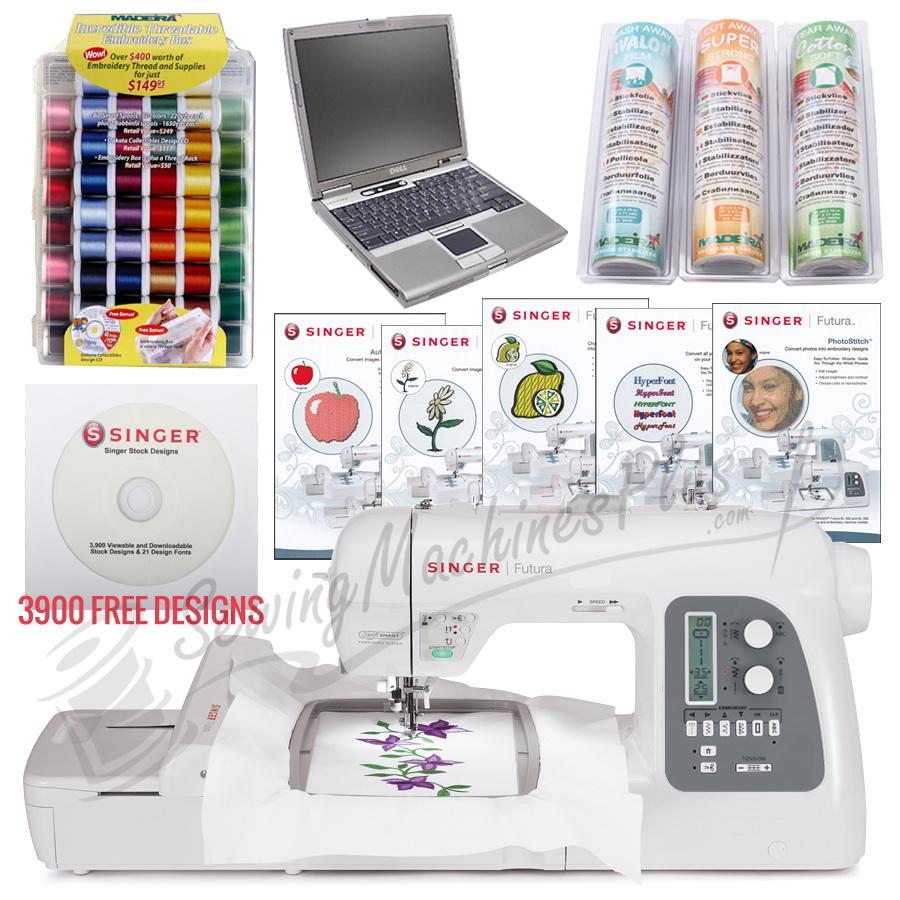 Singer Futura XL-550 I WANT IT ALL SPECIAL! Software, Thread, Stabilizer, 3900 FREE Designs, and more!