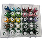 Exquisite 30 Pack Thread Bundle & Acrylic Thread Box - 30 x 1000M Spools - Sewingmachinesplus.com