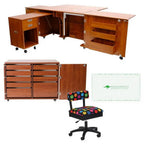 Kangaroo Sewing Furniture Dingo II and Aussie II Bundle Cabinet Set (Teak) - Sewingmachinesplus.com