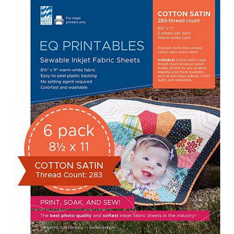 EQ Printables Premium Cotton Satin/6 Sheets - Sewingmachinesplus.com
