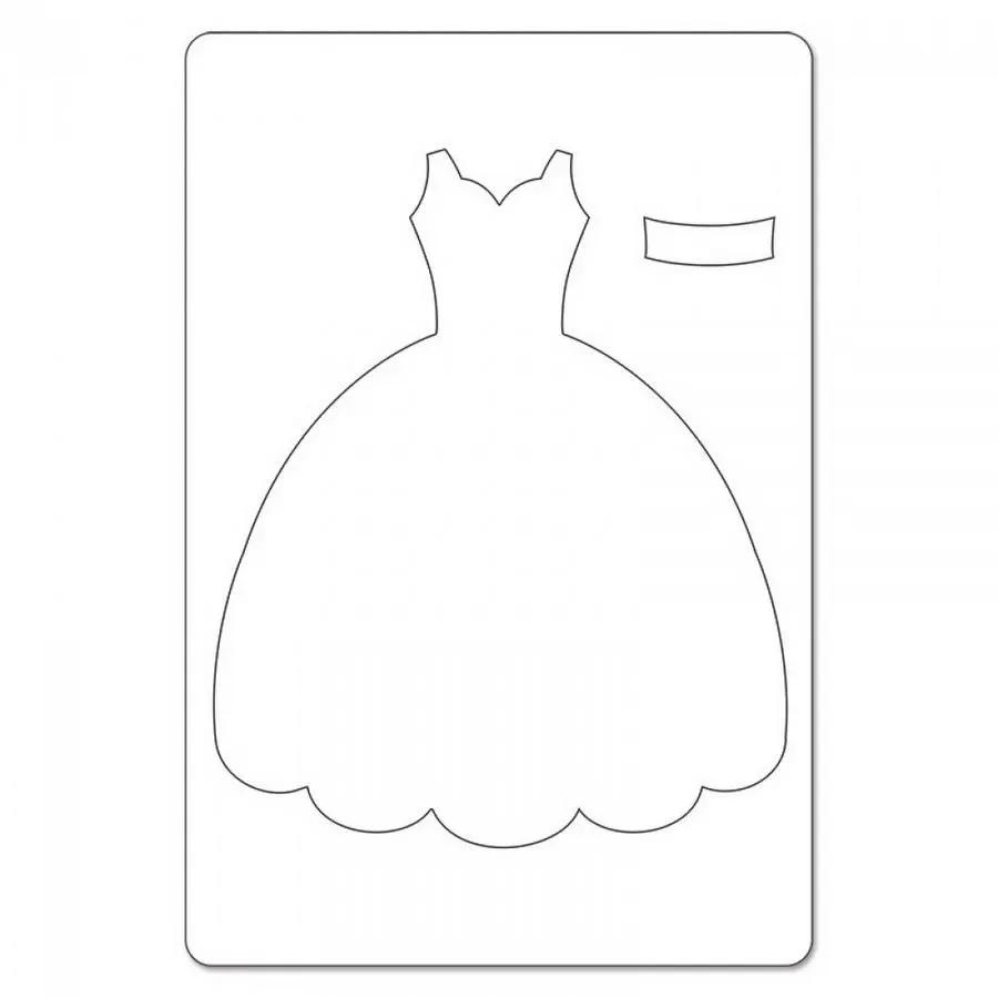Sizzix Bigz L Die Dress pattern for cutting machines; ballgown silhouette with sash piece