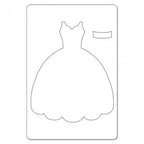 Sizzix Bigz L Die Dress pattern for cutting machines; ballgown silhouette with sash piece