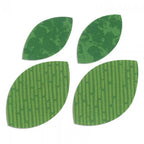 Sizzix Bigz Die Leaves by Rachael Bright; four green leaf shapes.
