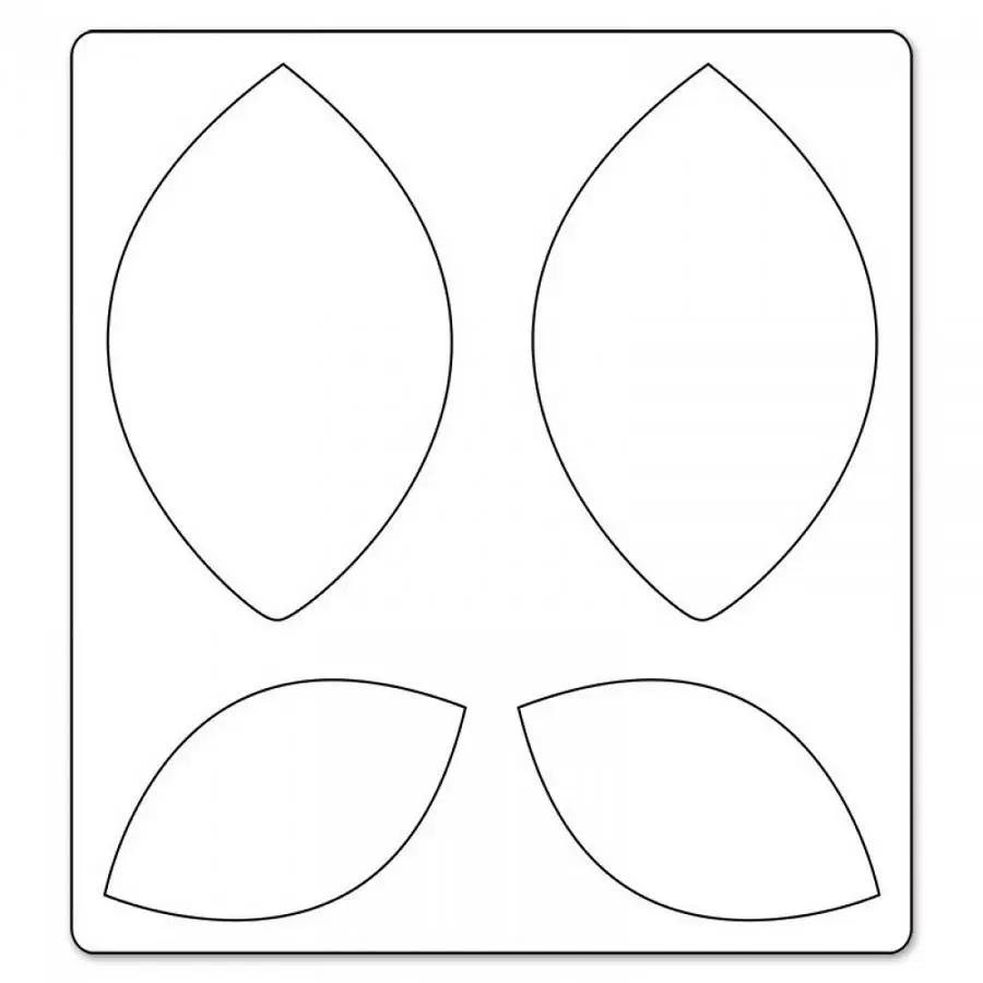 Sizzix Bigz Die - Leaves, Plain #2; four leaf outlines (two large, two small) for cutting