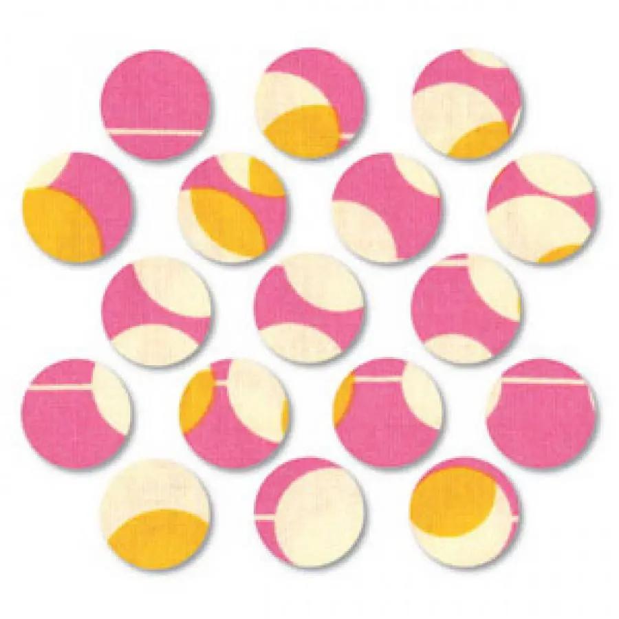 Sizzix Bigz Die Circles 1 inch set of 16 pink and cream patterned circles