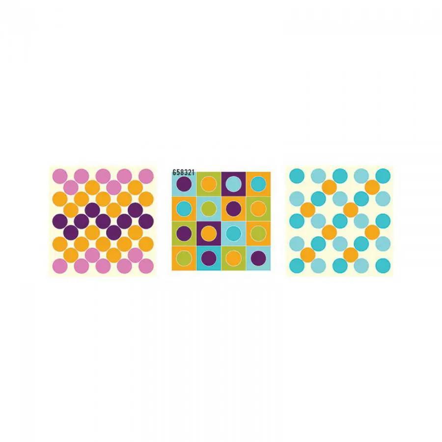 Sizzix Bigz Die Circles 1 1/4, three colorful circle pattern sheets in pink, orange and teal