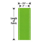 Sizzix Bigz Pro 25-inch Die - 2.5-inch wide strips, green dotted fabric with white dashed guide lines