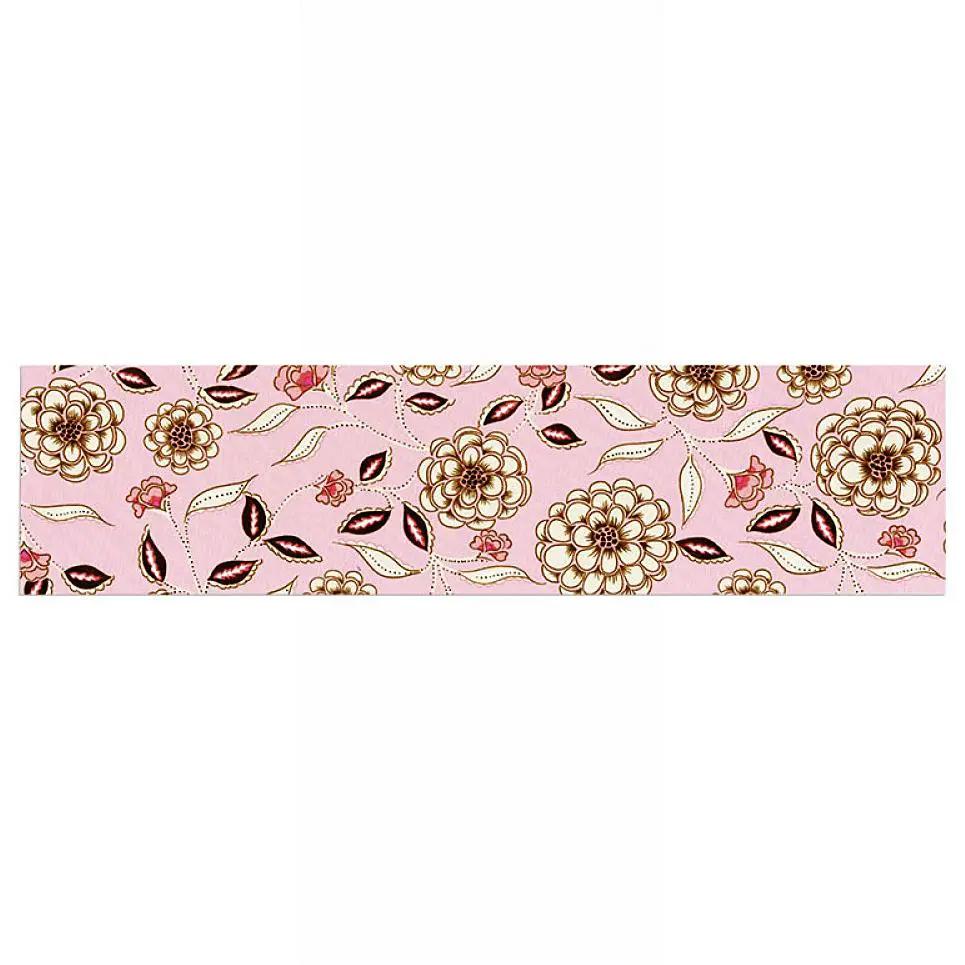 Sizzix Bigz Pro 25 Inch Die strip sample with pink floral pattern and gold-toned flowers, 6.5 inches wide.